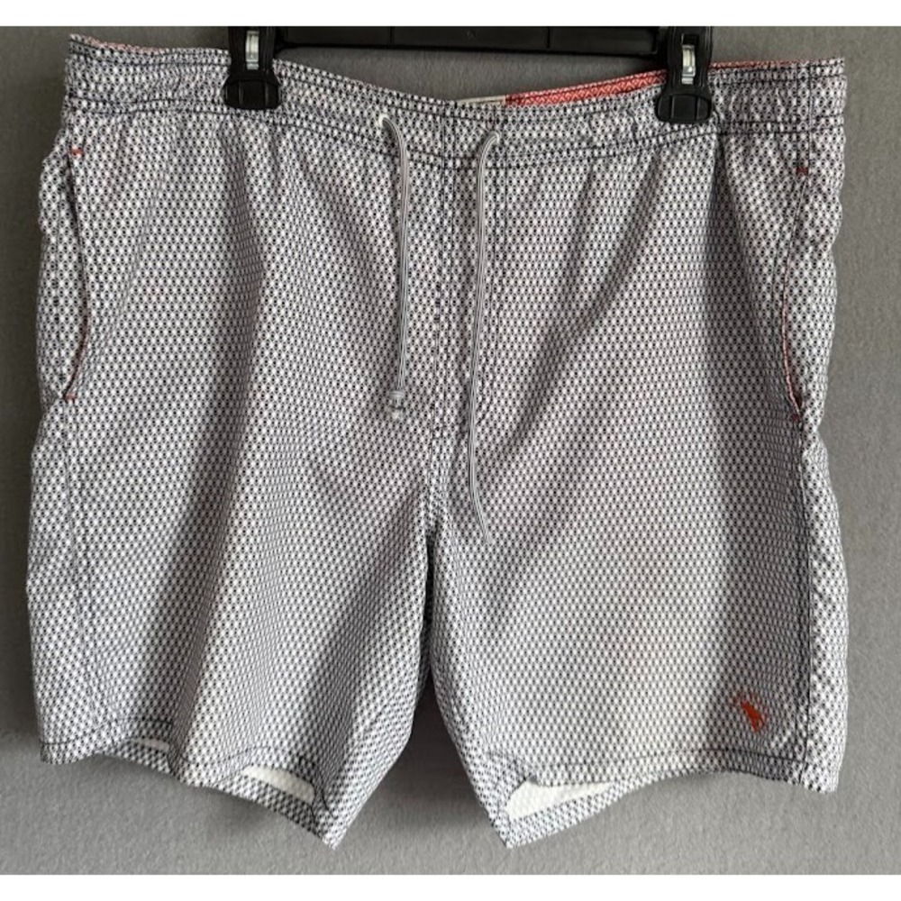 Ted Baker London Swim Trunks Men 4 Multicolor Geometric Print Elastic Drawstring